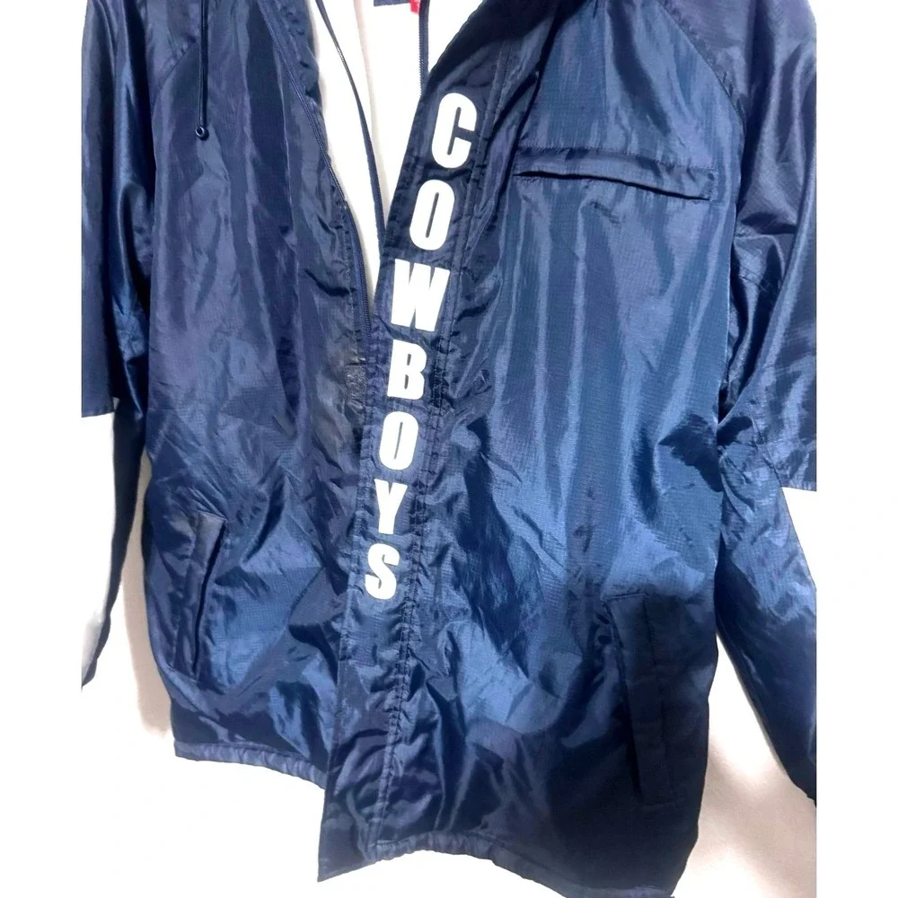 Dallas Cowboys NFL Vintage Puffer Coat Men's Large Hooded Logo Texas Football‎